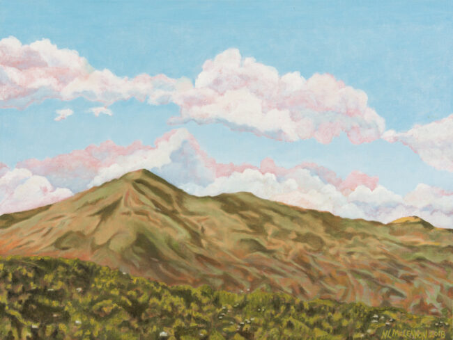 18" x 24" x 5/8" original oil painting

Oil paint on canvas on wood stretcher bars

A blue sky filled with white clouds over a morning sunlit Mt Tamalpais landscape.

No need to frame

Image continued or painted on sides

Certificate of Authenticity included with purchase of original

All rights reserved by Nancy L. McLennon