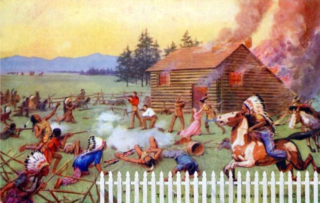 "Hoka Hey" From the "How The West Was Won" series

2022 by M Kosturos

I added the picket fence to a vintage postcard depicting native Americans evicting European squatters from their land. Hoka Hey is a Lakota Sioux battle cry that translates to, "It's a good day to die." My understanding is that this was an acknowledgment that the warriors were at peace with the possibility of death because their affairs were in order and giving their lives to protect their tribe was an honor. As of this writing, the Ukrainian people are defending their land from foreign invaders. I sense that many of them are fighting evoking the same spirit of conviction and resolve.

By the way, this battle scene is total bullshit. It would have never gone down like this. Funny that this is the scene designed to appeal to Americans. After all, the postcard is meant to be sold...

Digital print, 4" x 6", (post card size) Edition of 3.

#hokahey #howthewestwaswon #marinopenstudios #SFAIalumni

See more of my work on Instagram. https://www.instagram.com/mkosturosartist/