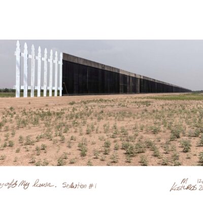 From the "Keep Off My Lawn" series. 2021 by M. Kosturos - From the "Keep Off My Lawn" series. 2021 by M. Kosturos

A proposal for a friendly and affordable way to plug the holes in the US - Mexico border wall. This is a work in progress, not the final image. I will release it in an edition of 3.

#keepoffmylawn #buildthewall #marinopenstudios #SFAIalumni

See more of my work on Instagram. https://www.instagram.com/mkosturosartist/