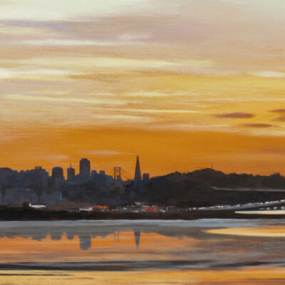 San Francisco Sunset - Acrylic on panel, 12" x 19"