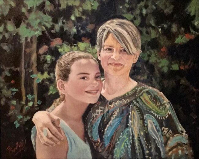Commissioned Portrait, Mother and Daughter