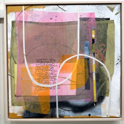 Migrations and Journey Series - Dyed papers, collage on panel, framed 20 x 20
