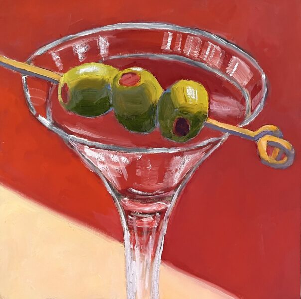 Three Martini Olives, 6 x 6 x 1.5″