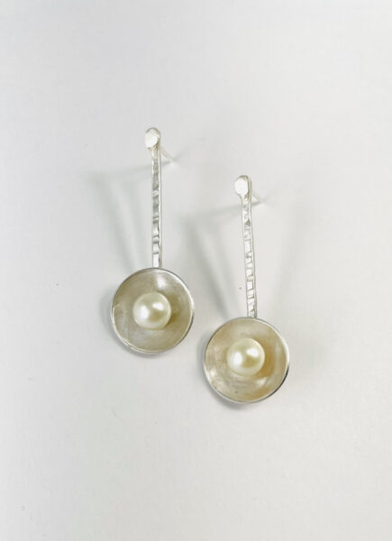 Pearl in a bowl earrings