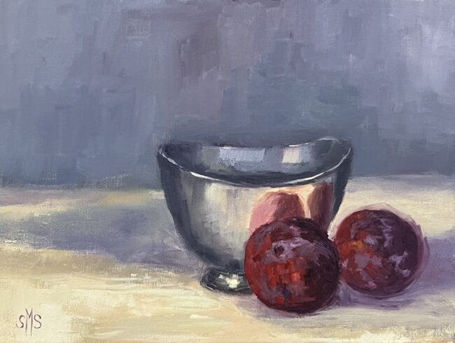 Plums and Pewter Bowl