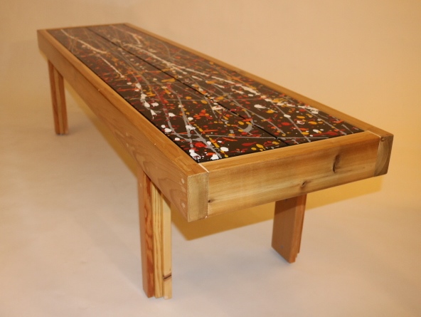 Rustic Bench/Coffee Table (red)