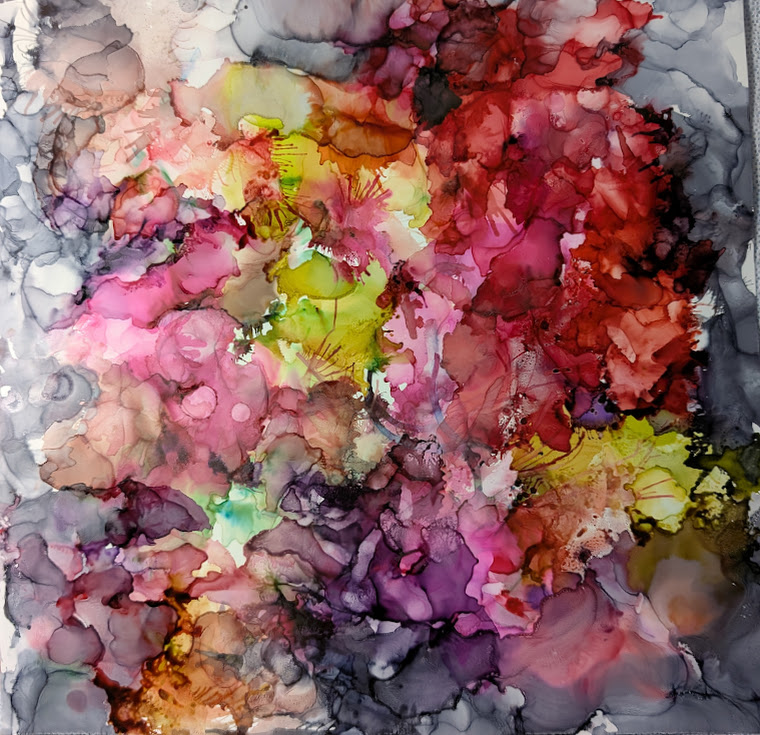 Floral Reverie (alcohol ink painting)