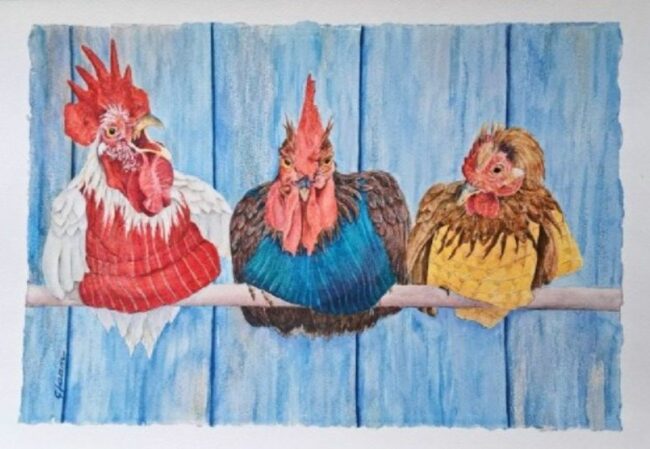 Watercolor 23 x 29  - framed