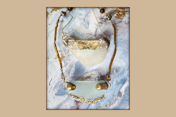 Two sea glass necklaces